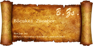 Böcskei Zsombor névjegykártya